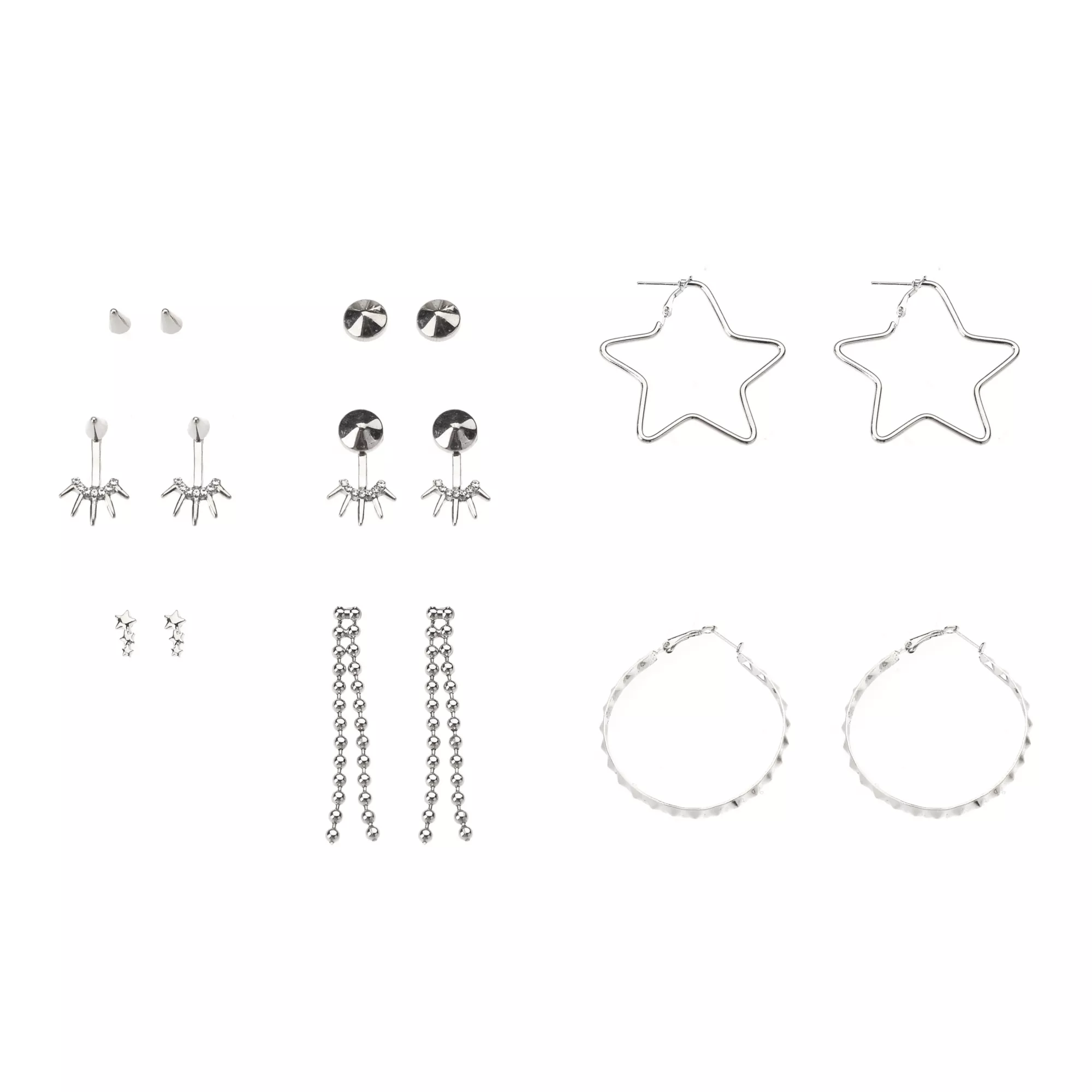 Multi-Pack Star Ball Chain Earrings - 6 Pairs at Spencer's