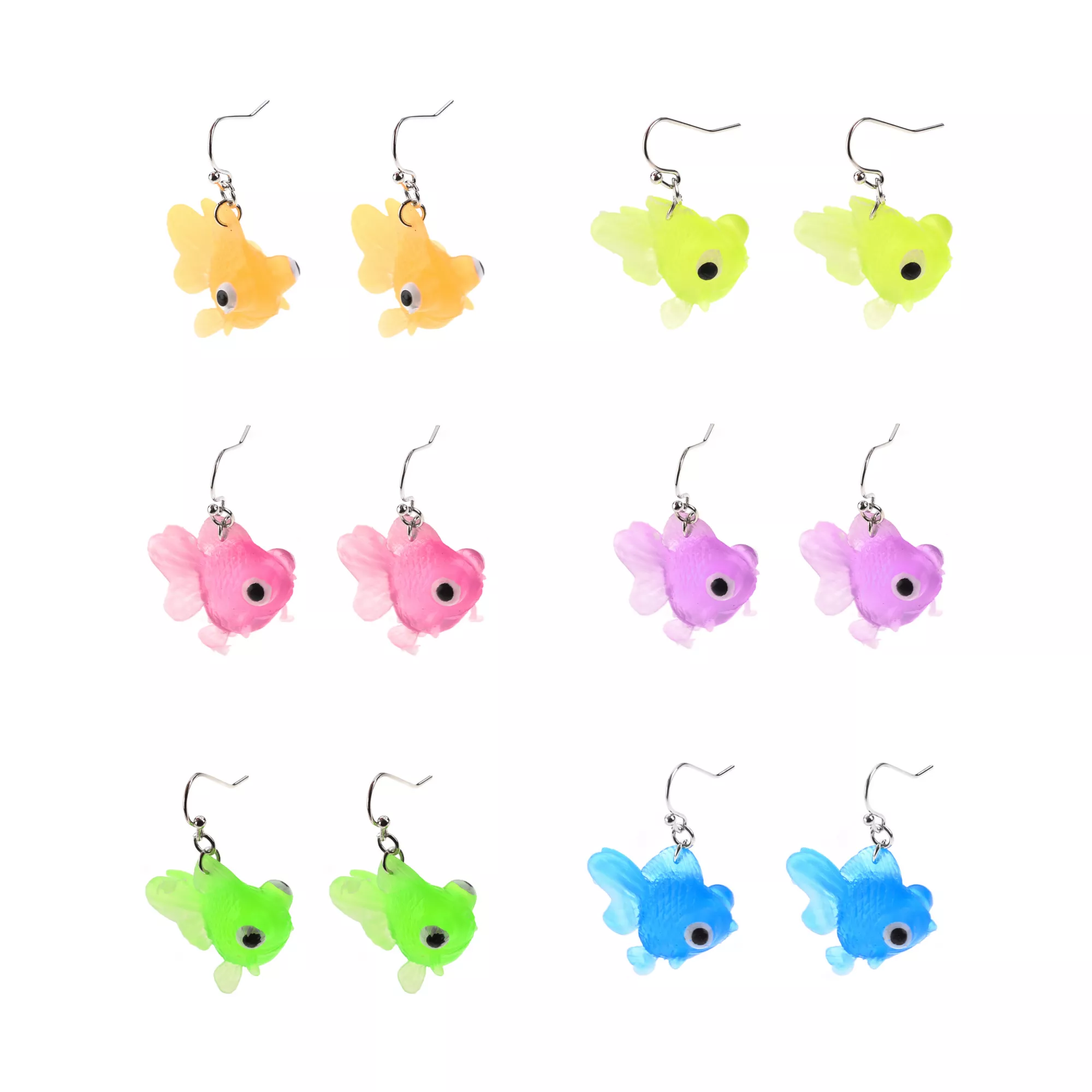 Multi-Pack Colorful Fish Dangle Earrings - 6 Pair at Spencer's