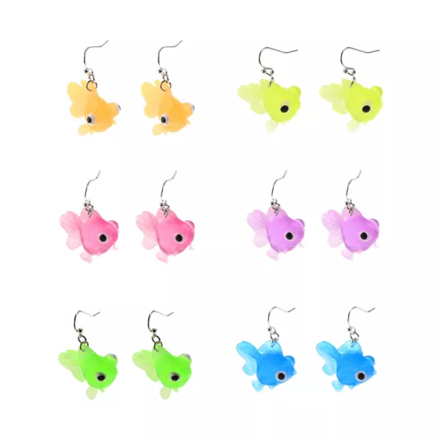 Multi-Pack Colorful Fish Dangle Earrings - 6 Pair at Spencer's