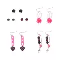 Multi-Pack Dice Chain Safety Pin Earrings - 6 Pairs at Spencer's
