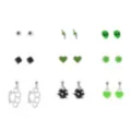 Multi-Pack Green and Black Heart Alien Earrings - 9 Pair at Spencer's