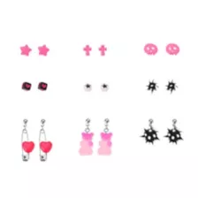 Multi-Pack Gummy Bear Safety Pin Earrings - 9 Pairs at Spencer's
