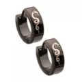 Black and Silver-Tone Snake Huggie Hoop Earrings - 18 Gauge at Spencer's