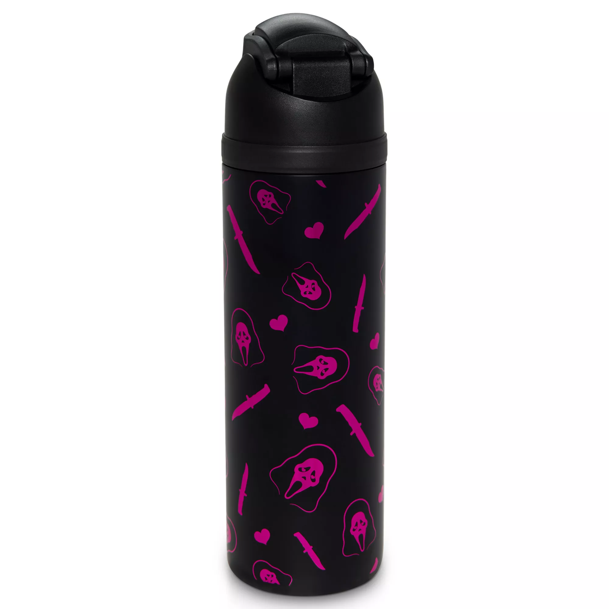 Ghost Face Heart Print Water Bottle - 24 oz.