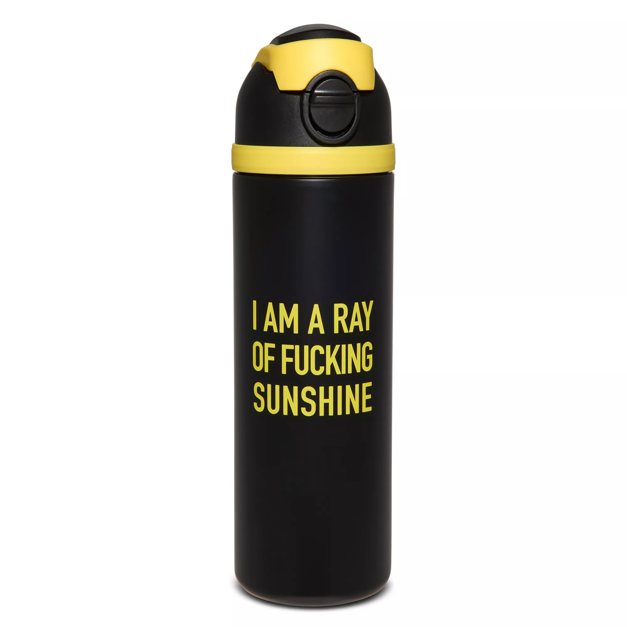 I Am a Ray of Fucking Sunshine Flip Top Water Bottle - 24 oz. at Spencer's
