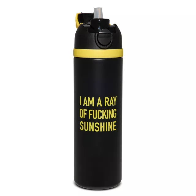 I Am a Ray of Fucking Sunshine Flip Top Water Bottle - 24 oz. at Spencer's