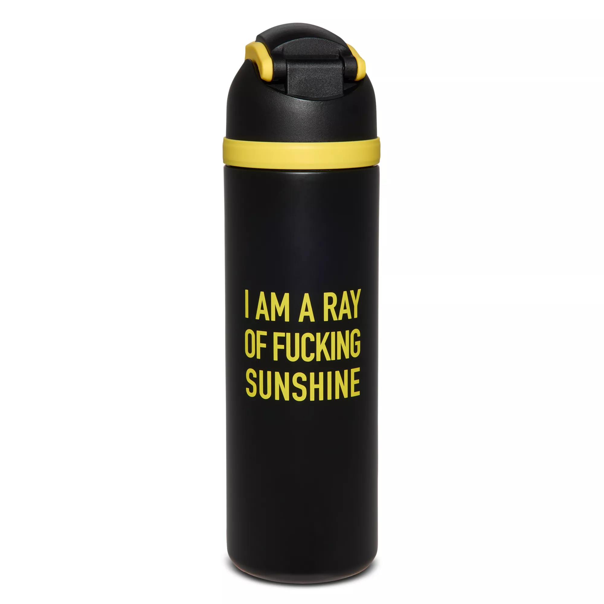 I Am a Ray of Fucking Sunshine Flip Top Water Bottle - 24 oz. at Spencer's