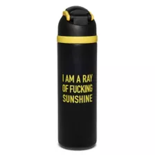 I Am a Ray of Fucking Sunshine Flip Top Water Bottle - 24 oz. at Spencer's