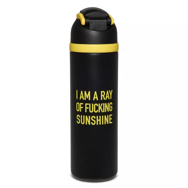 I Am a Ray of Fucking Sunshine Flip Top Water Bottle - 24 oz. at Spencer's