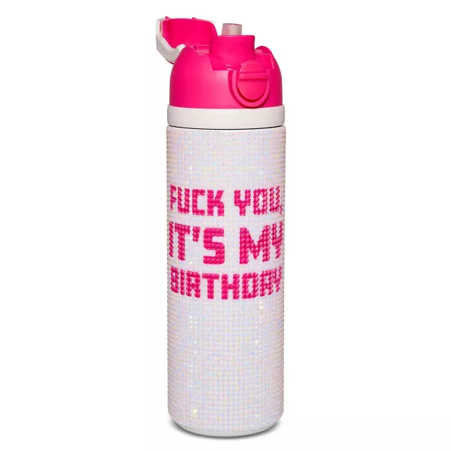 Fuck You It's My Birthday Rhinestone Water Bottle - 24 oz. at Spencer's