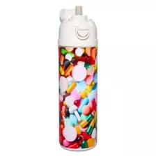Pill Print Flip Top Water Bottle - 24 oz. at Spencer's