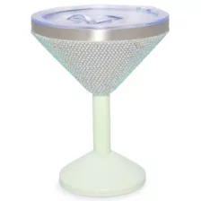 Green Rhinestone Martini Travel Tumbler - 12 oz. at Spencer's