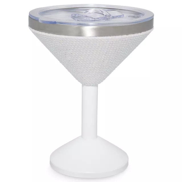 White Rhinestone Martini Travel Tumbler - 12 oz. at Spencer's