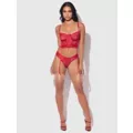 Red Harlow Lace Lingerie Set at Spencer's
