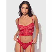 Red Harlow Lace Lingerie Set at Spencer's
