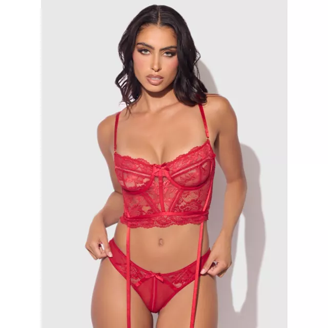Red Harlow Lace Lingerie Set at Spencer's