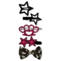 Knuckle and Star Hair Clips - 5 Pack at Spencer's