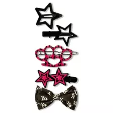 Knuckle and Star Hair Clips - 5 Pack at Spencer's
