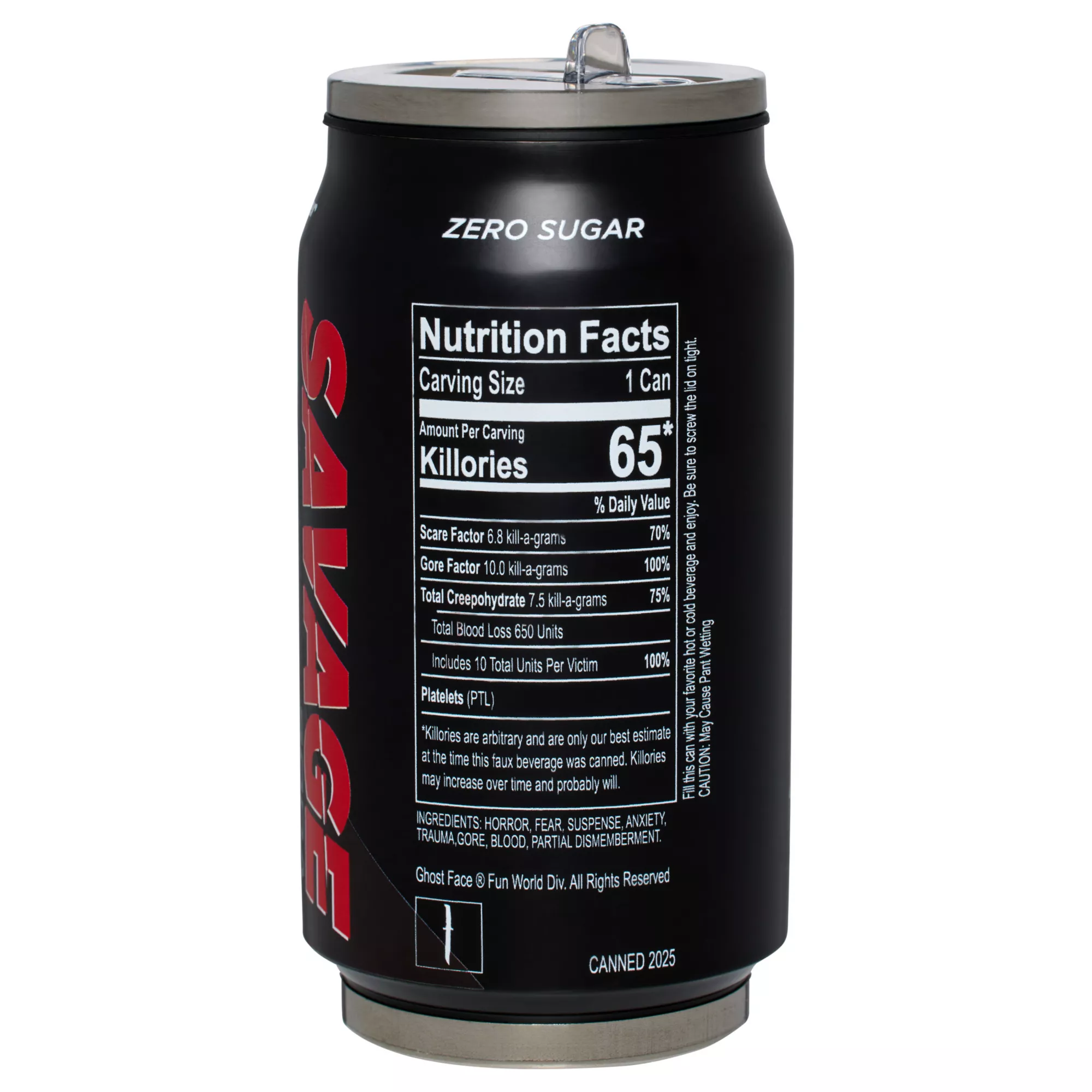 Ghost Face Savage Soda Reusable Can - 12 oz.