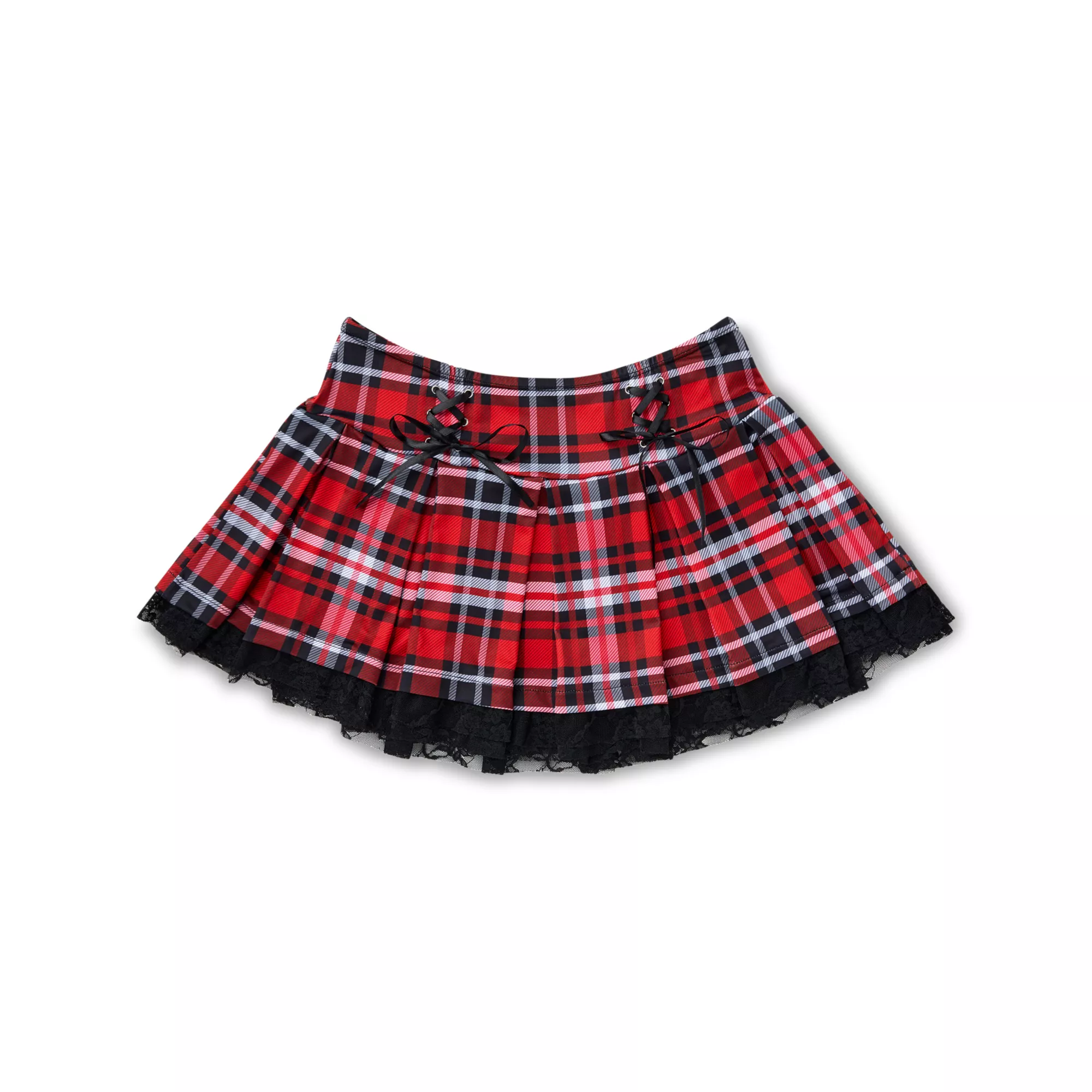 Plaid School Girl Double Bow Mini Skirt at Spencer's