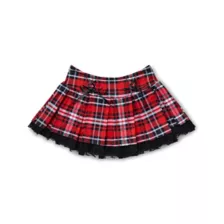 Plaid School Girl Double Bow Mini Skirt at Spencer's