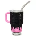 Ghost Face Rhinestone Mini Travel Tumbler with Straw - 3 oz. at Spencer's