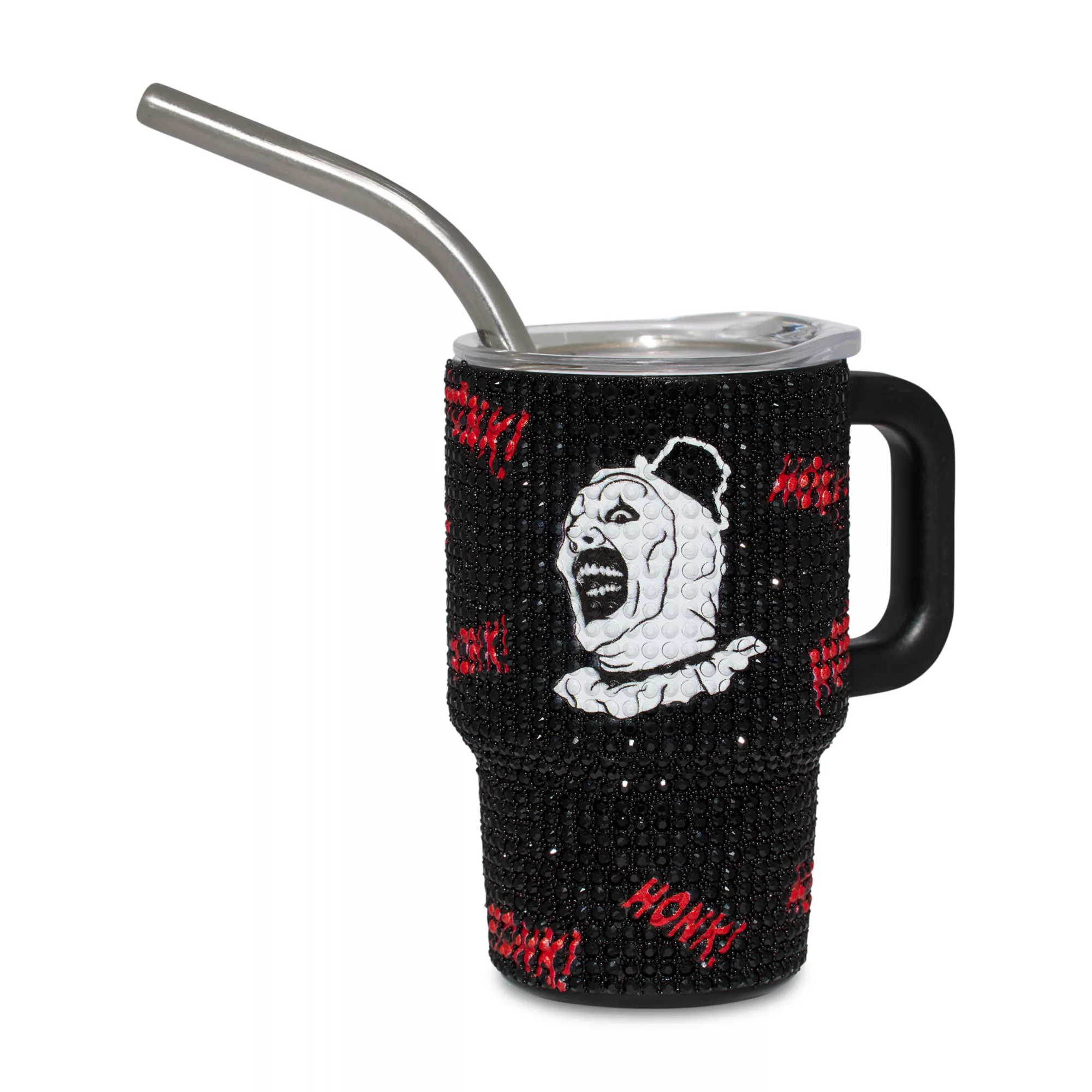Art the Clown Rhinestone Mini Travel Tumbler with Straw 3 oz. - Terrifier at Spencer's