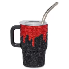Blood Drip Rhinestone Mini Travel Tumbler with Straw - 3 oz. at Spencer's