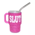 Slut Rhinestone Mini Travel Tumbler with Straw - 3 oz. at Spencer's