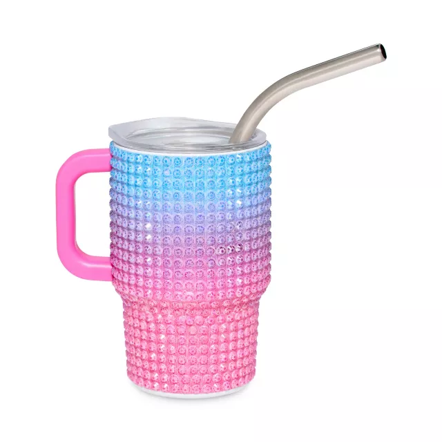 My Fucking Birthday Rhinestone Ombre Mini Tumbler with Straw - 3 oz. at Spencer's