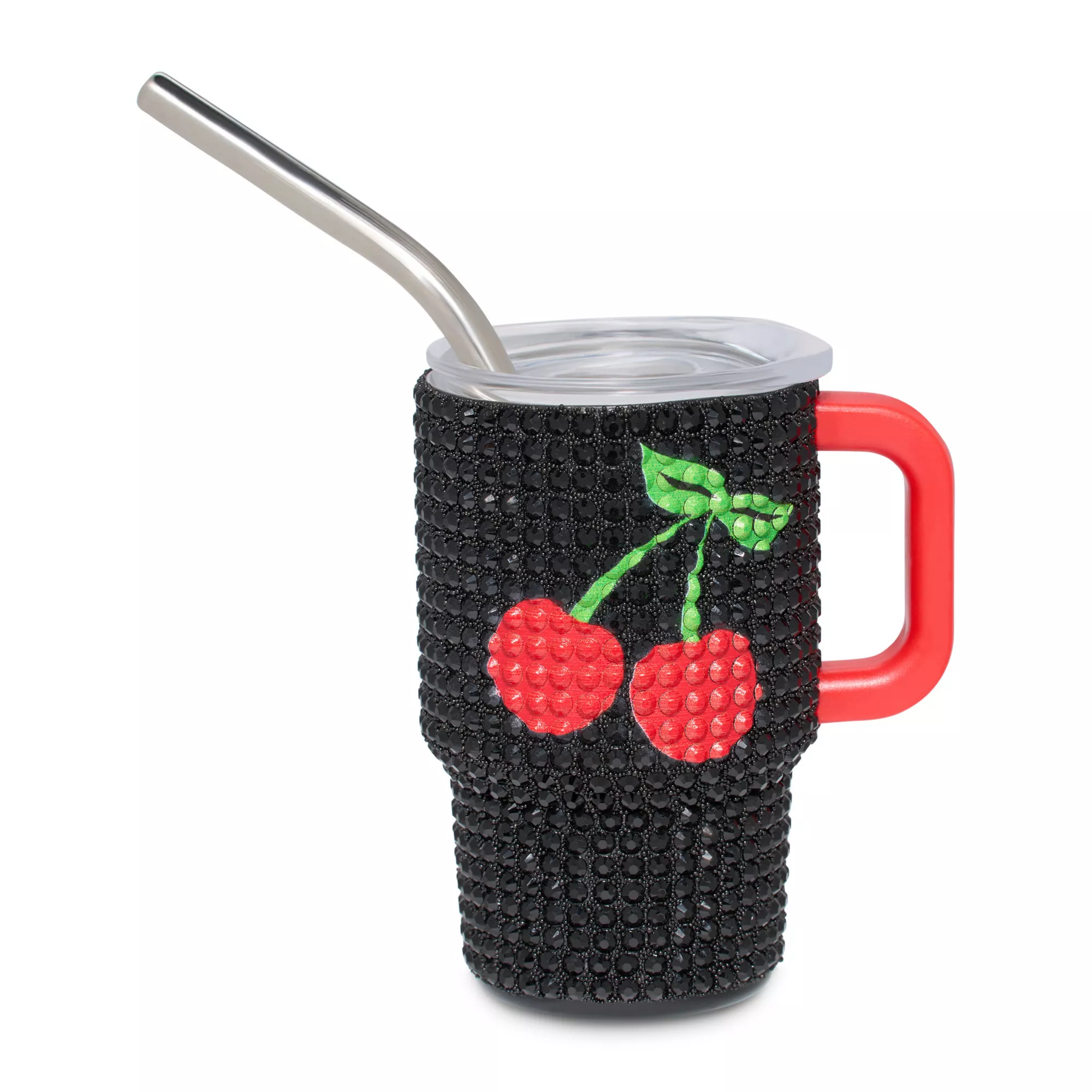 Cherry Rhinestone Mini Travel Tumbler with Straw - 3 oz. at Spencer's