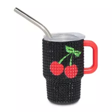 Cherry Rhinestone Mini Travel Tumbler with Straw - 3 oz. at Spencer's