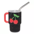 Cherry Rhinestone Mini Travel Tumbler with Straw - 3 oz. at Spencer's