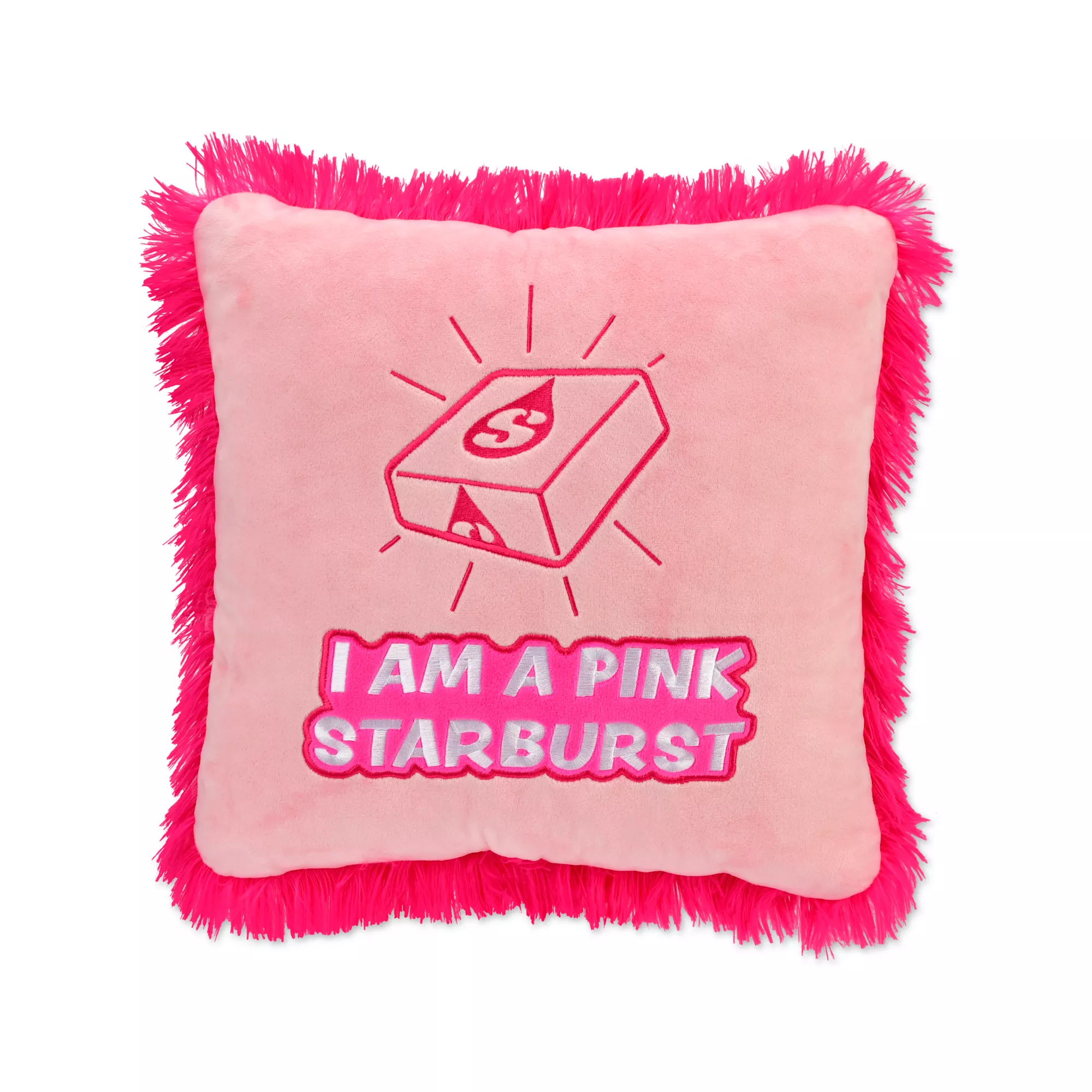 I Am a Pink Starburst Pillow at Spencer's