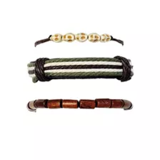 Multi-Pack Beaded Skull Cord Bracelets - 3 Pack at Spencer's