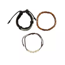 Multi-Pack Beaded Skull Cord Bracelets - 3 Pack at Spencer's