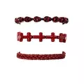 Multi-Pack Red Skull and Cross Beaded Bracelets - 3 Pack at Spencer's