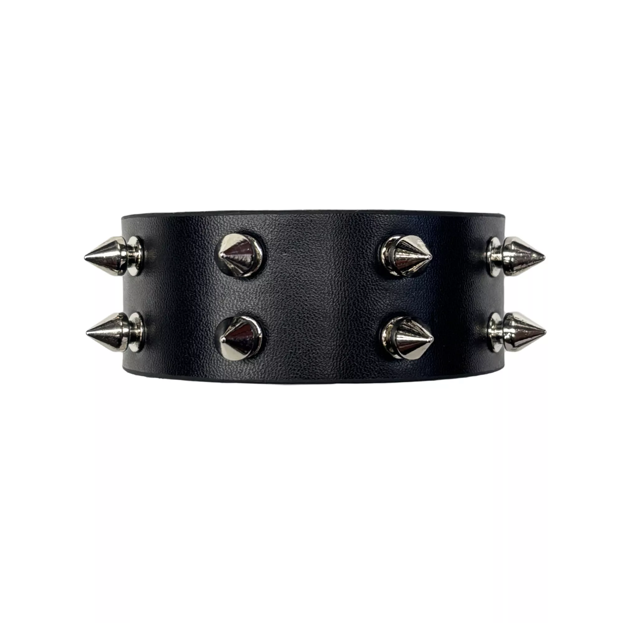 Spiked Faux Leather Cuff Bracelet at Spencer's