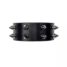 Spiked Faux Leather Cuff Bracelet at Spencer's