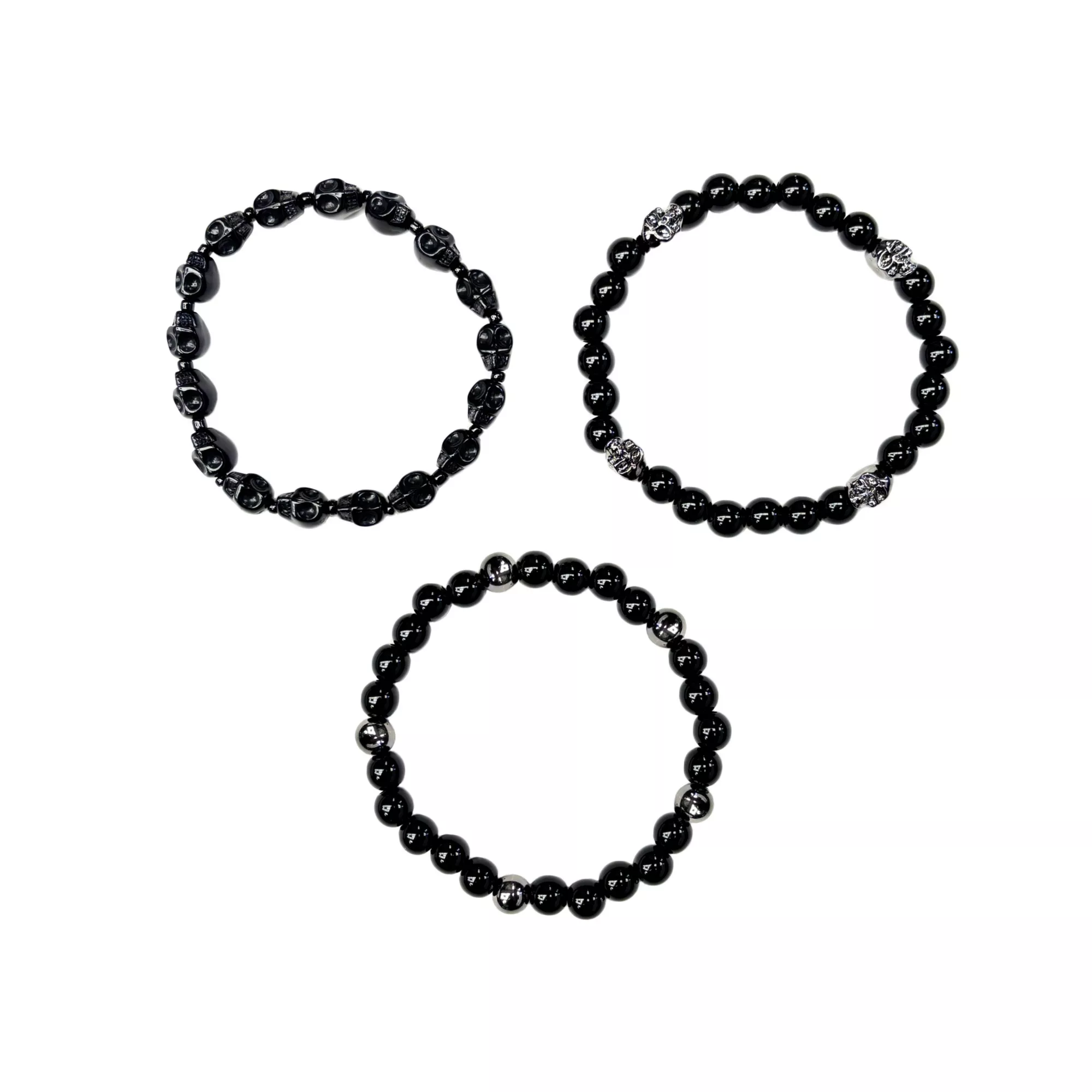 Multi-Pack Skull Beaded Bracelets