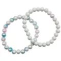 Iridescent Multicolor and White Marble Long Distance Bracelets - 2 Pack at Spencer's