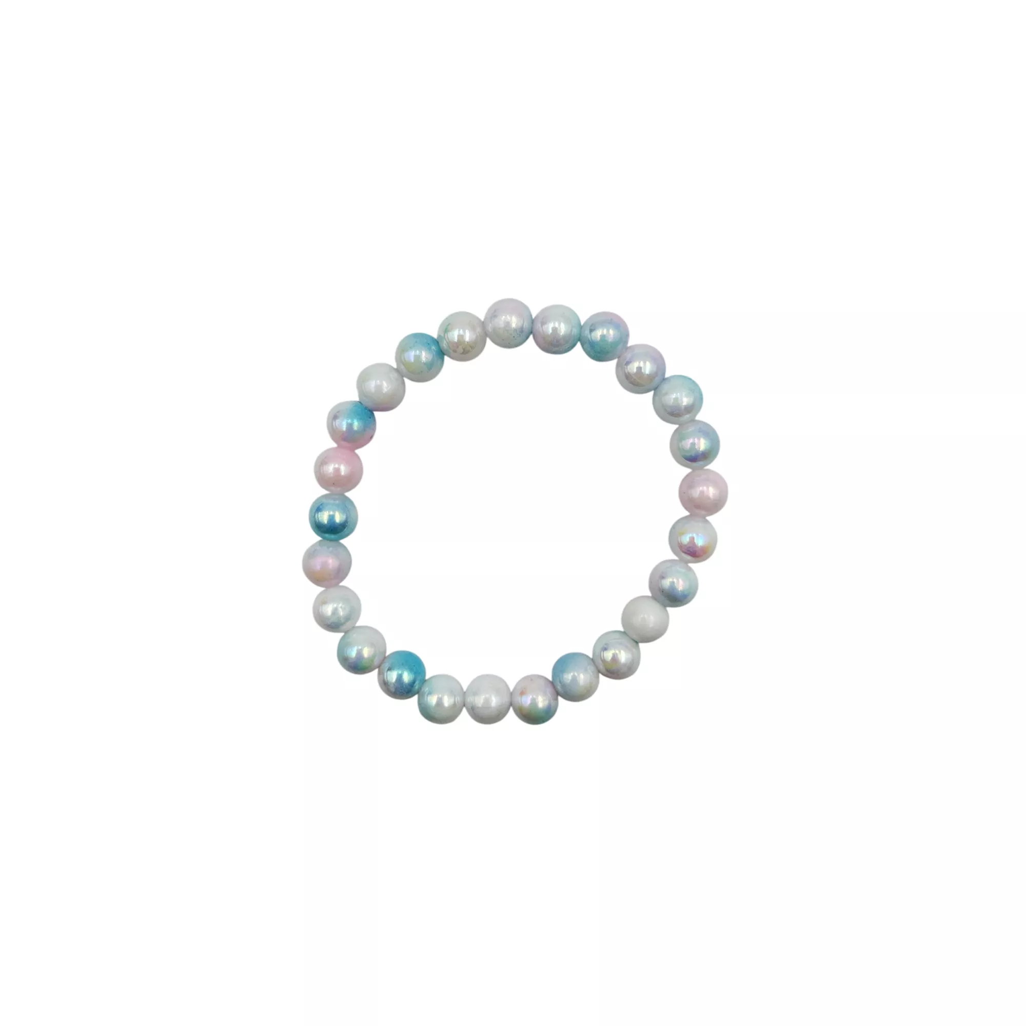 Iridescent Multicolor and White Marble Long Distance Bracelets - 2 Pack at Spencer's
