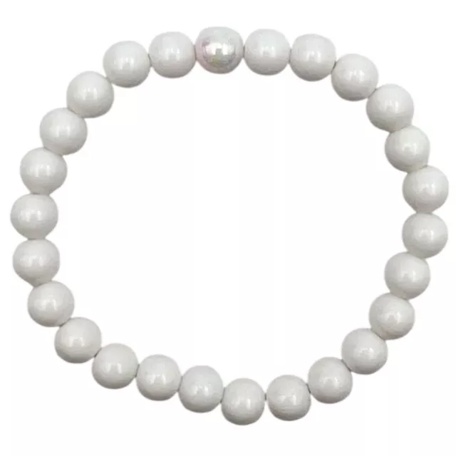 Iridescent Multicolor and White Marble Long Distance Bracelets - 2 Pack at Spencer's