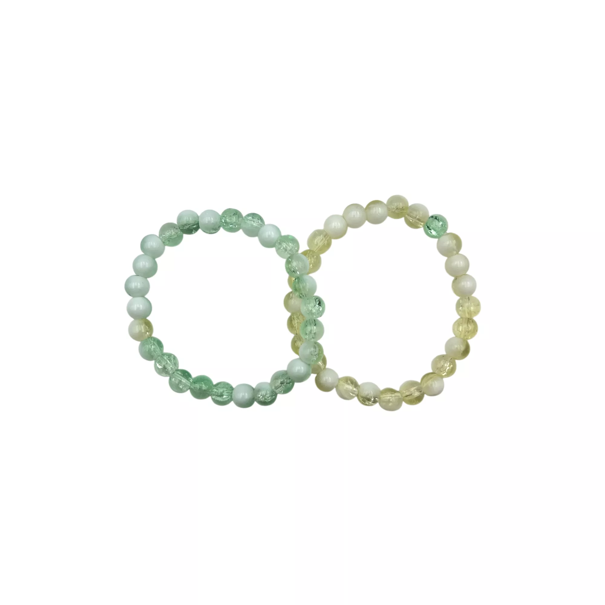 Yellow and Green Marble Long Distance Bracelets - 2 Pack at Spencer's