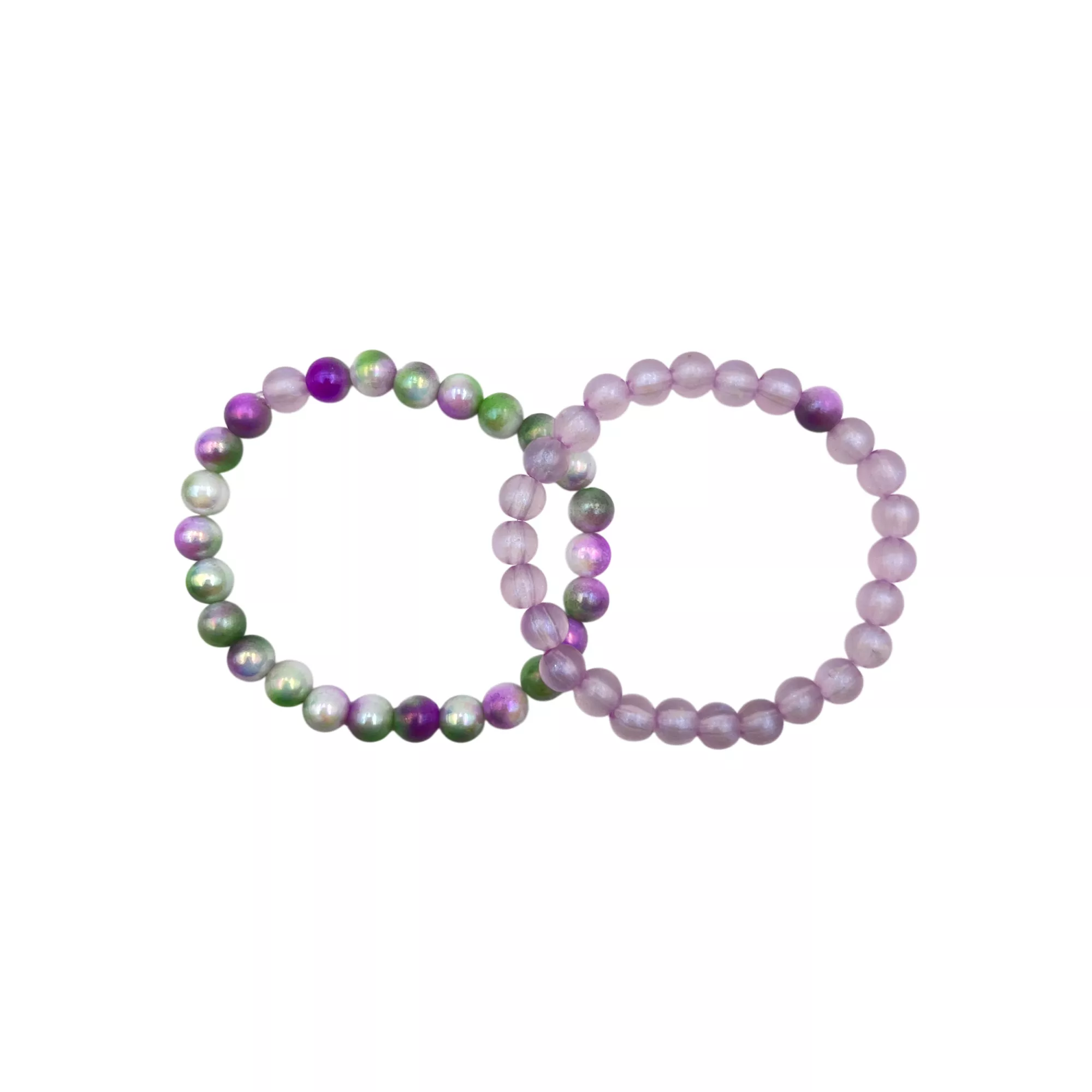 Iridescent Green and Purple Long Distance Bracelets - 2 Pack at Spencer's