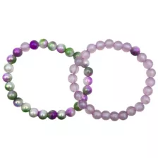 Iridescent Green and Purple Long Distance Bracelets - 2 Pack at Spencer's
