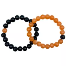 Black and Orange Long Distance Bracelets - 2 Pack at Spencer's