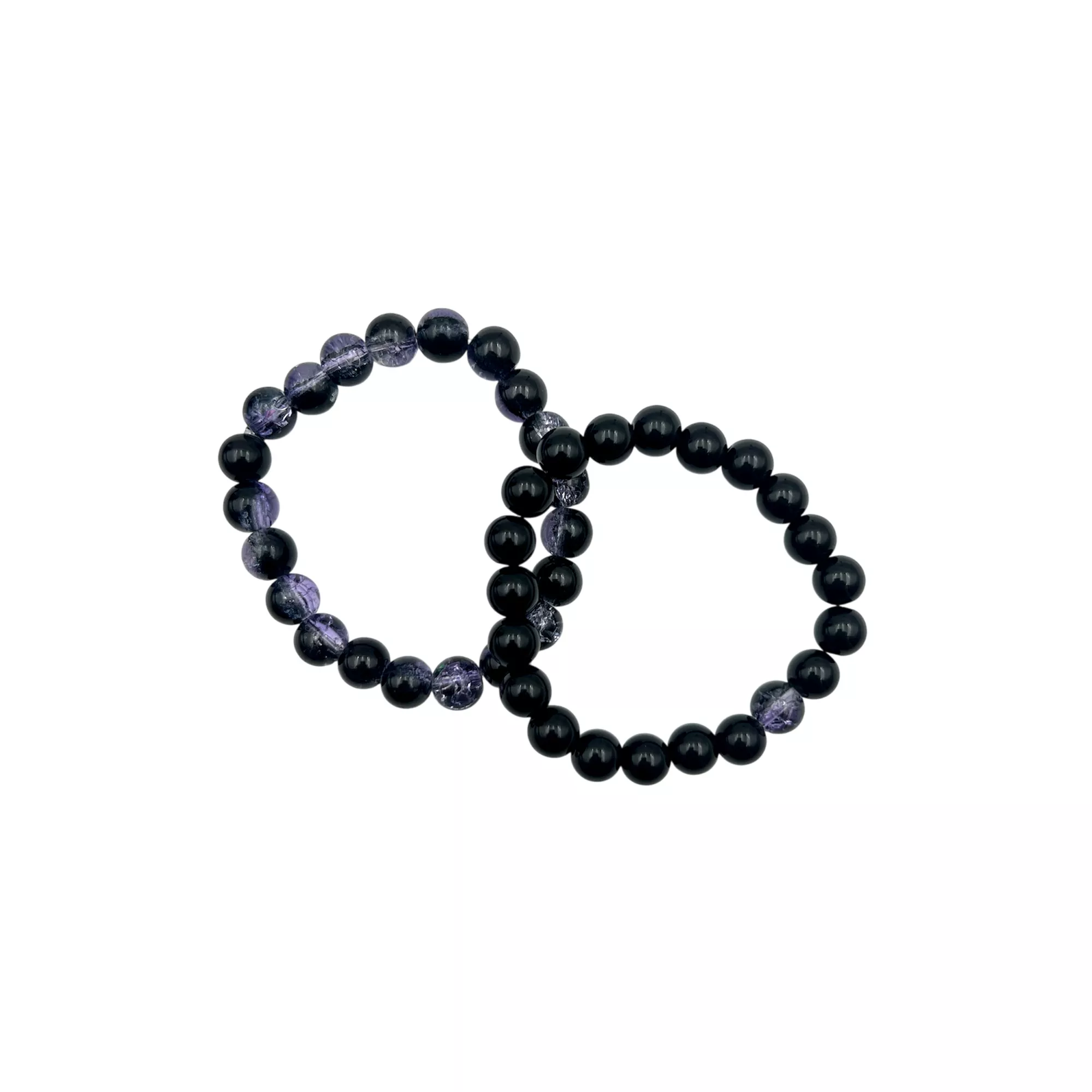 Black and Purple Marble Long Distance Bracelets - 2 Pack at Spencer's