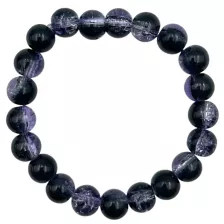 Black and Purple Marble Long Distance Bracelets - 2 Pack at Spencer's