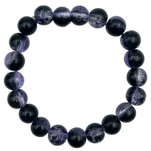 Black and Purple Marble Long Distance Bracelets - 2 Pack at Spencer's